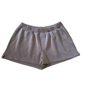 A New Day Womens Taupe Lounge Shorts Large Soft Stretch High Rise Athleisure